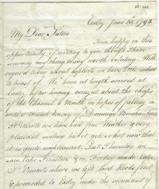 Letter-from-William-Hoste-to-Sisters-CREDIT-THE-NELSON-MUSEUM-GREAT-YARMOUTH