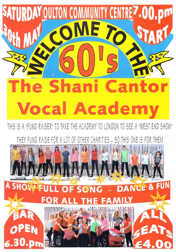 The Shani Cantor Vocal Academy Fund Raiser: Oulton Community Centre 30th May 2015