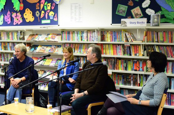 Not Lost in Translation at Wymondham Library, left to right Don Bartlett, Adriana Hunter, George Szirtes and Moniza Alvi (Chair)