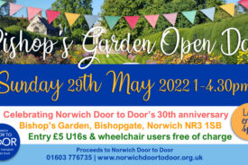 Norwich Door to Door is holding a spring fete in the gardens of Bishop's House, Norwich as part of their 30th anniversary celebrations