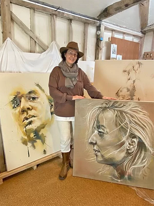 Michelle Watson with some of her artwork. Credit: Neil Watson.