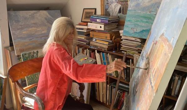 Patricia Robinson in her studio. Credit: Lucy Seppings.